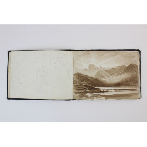 516 - A collection of watercolours, pen and ink sketches and pencil sketches, early 20th century, loose, f... 