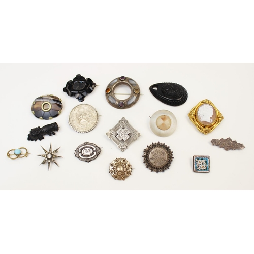 137 - A selection of Victorian and later brooches, to include a silver swallow brooch by George Loveridge,... 