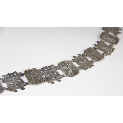 33 - An early 20th century Chinese silver belt by Wung Chin, overall length 66cm, weight 156.5gms