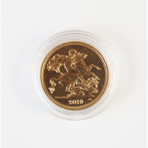 78 - An Elizabeth II sovereign dated 2019, weight 8g