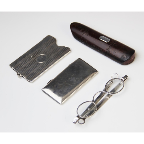 55 - A pair of George III silver spectacles by Cocks & Bettridge, Birmingham 1816, in a wooden case with ... 