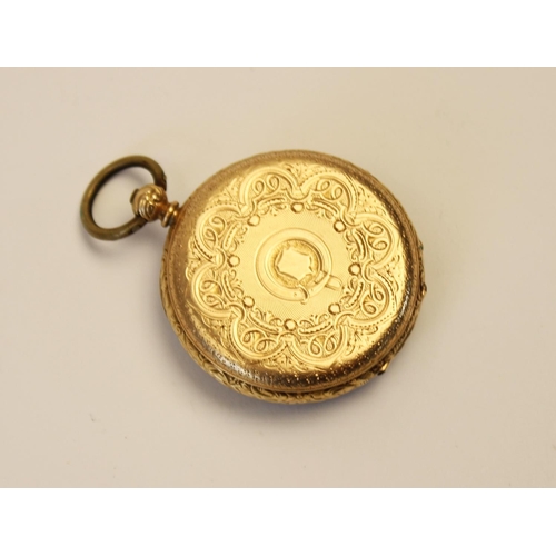 88 - An early 20th century continental 14ct gold open face pocket watch, the circular gold toned dial wit... 