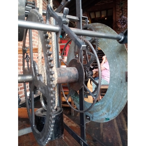 710 - A working replica of Salisbury Cathedral clock, constructed by Mr Alan Salisbury,
260cm H x 84cm W x... 