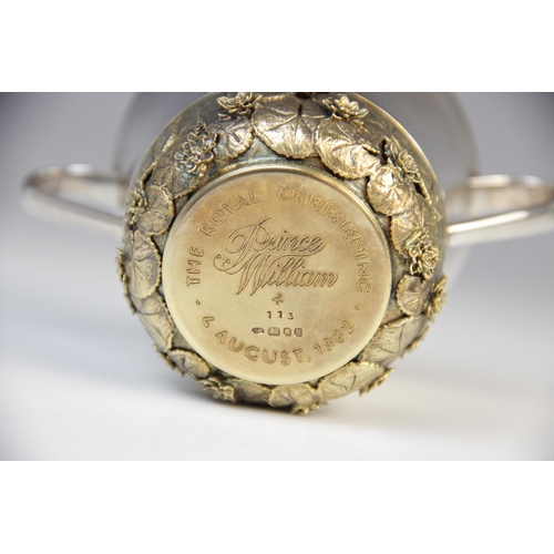 121 - A silver Royal Commemorative porringer for the Christening of Prince William by Stuart Devlin, Londo... 