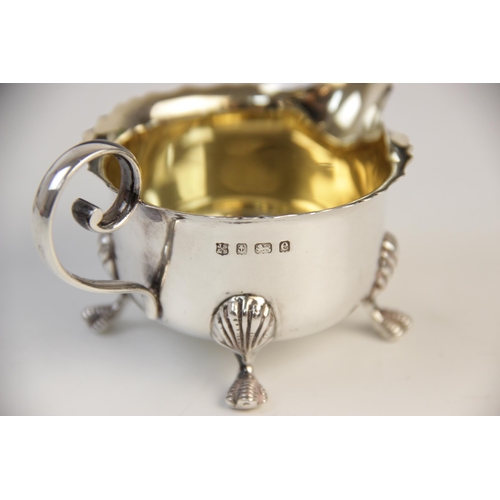 138 - An Edwardian silver sugar bowl and milk jug by J Sherwood & Sons, Birmingham 1904, each of circular ... 