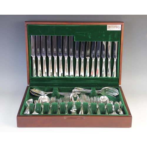 149 - An eighty-six piece cutlery set by Butler of Sheffield, comprising eight soup spoons, eight dessert ... 