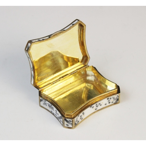 69 - An early 20th century Austrian silver gilt and enamel box, of shaped rectangular form with canted co... 