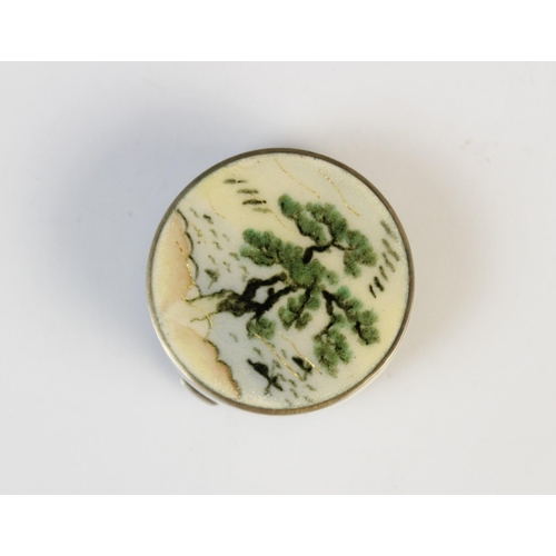 70 - An early 20th century Austrian silver and enamel pill box, of circular form decorated in polychrome ... 