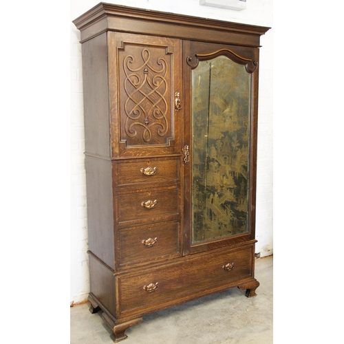 915 - An early 20th century Art Nouveau oak compactum wardrobe by Goodall, Lamb and Heighway, Manchester, ... 