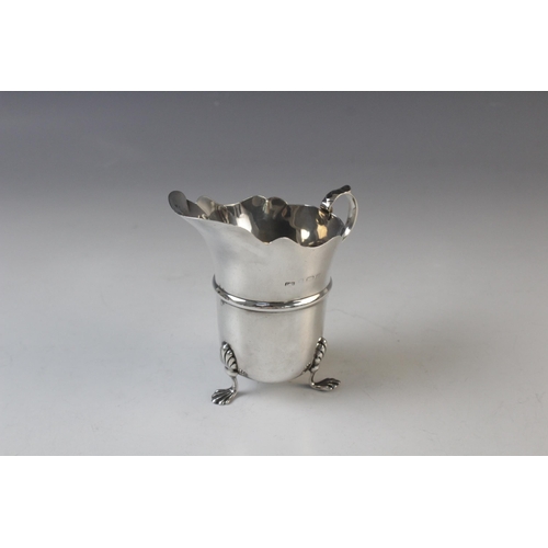 65 - An Edwardian silver mug by Levesley Brothers, Sheffield 1903, of tapering cylindrical 'coopered' for... 