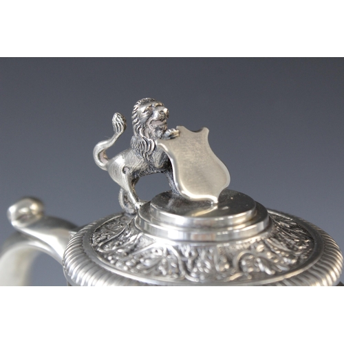 77 - An Edwardian cut glass silver mounted claret jug by Goldsmiths & Silversmiths Co Ltd, London 1901, o... 