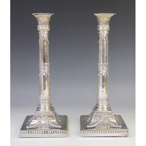 91 - A pair of George III silver candlesticks, marked for Patrick Robertson, Edinburgh, Sheffield date le... 