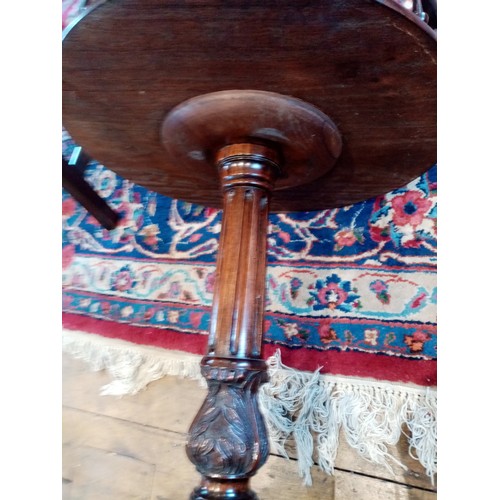 889 - A 19th century and later Chippendale style galleried mahogany wine table, the circular top with a sp... 