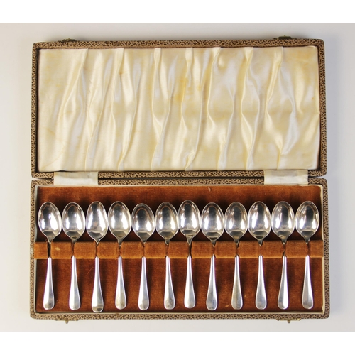 1 - Eleven Hanoverian pattern silver teaspoons by Cooper Brothers & Sons Ltd, Sheffield 1948, each 10.5c... 
