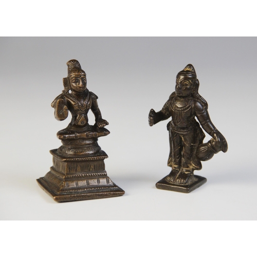 110 - A South Indian bronze figure of Parvati, Tamil Nadu (late 18th century), modelled standing holding a... 