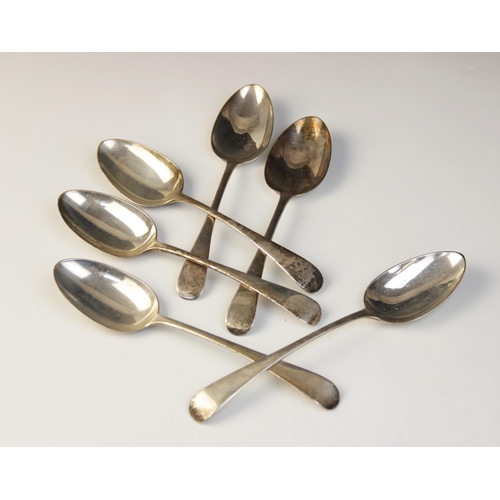 28 - Six Old English pattern silver tablespoons William Eley & William Fearn, London 1804, each 21.5cm lo... 