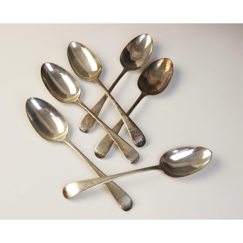 28 - Six Old English pattern silver tablespoons William Eley & William Fearn, London 1804, each 21.5cm lo... 