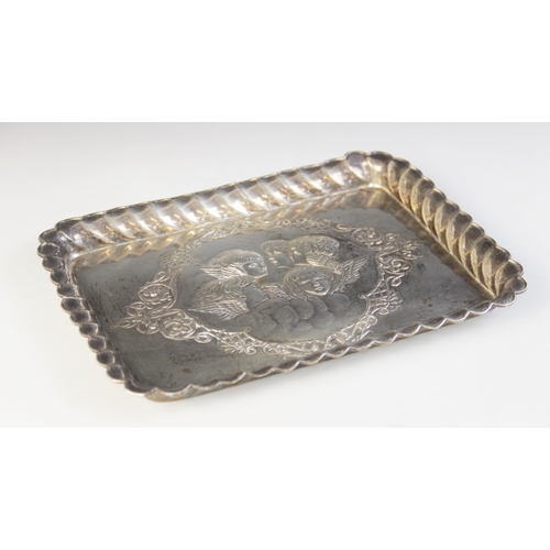 64 - An early 20th century silver vanity tray by Henry Matthews, Birmingham (date letter worn), of rectan... 