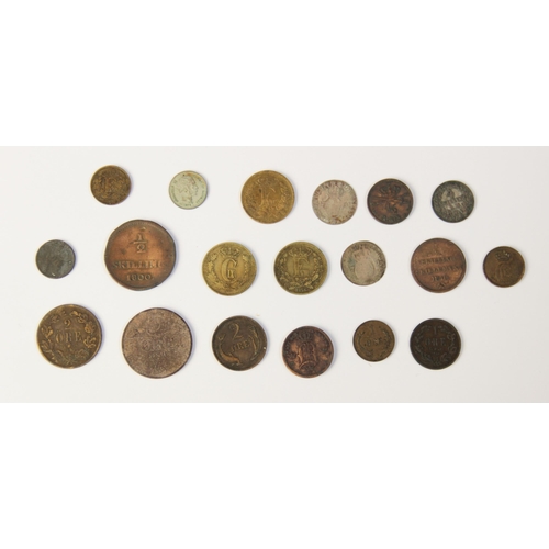 103 - A collection of ninety-nine 18th century and later silver, copper and cupro-nickel global coinage, t... 