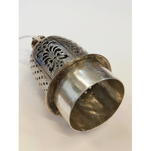 24 - A George II silver sugar caster, Samuel Wood, London 1741, of baluster form on circular foot with pi... 