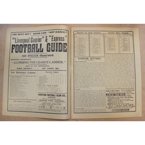 102 - An Everton & Liverpool Official Football Programme, a 'double programme' showing the fixtures for th... 