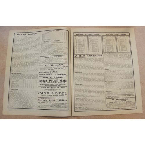 102 - An Everton & Liverpool Official Football Programme, a 'double programme' showing the fixtures for th... 