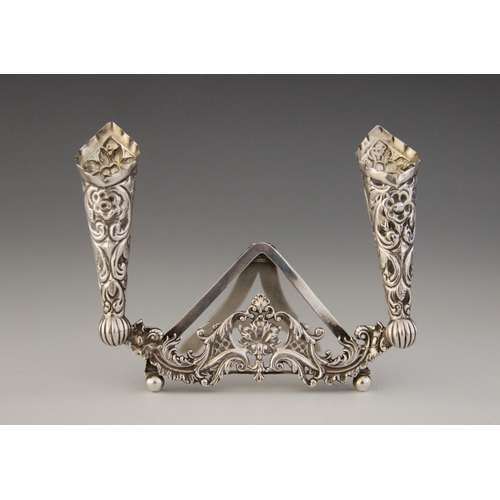 73 - A Victorian silver menu stand, Cornelius Desormeaux Saunders & James Francis Hollings (Frank) Shephe... 