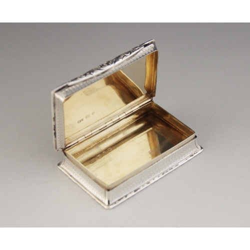 84 - A Victorian silver table snuff box, George Unite, Birmingham 1895, of rectangular form with waisted ... 