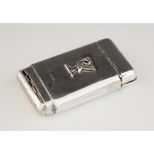 87 - A Victorian silver combination cigarette/vesta case, of rounded rectangular form, plain polished wit... 