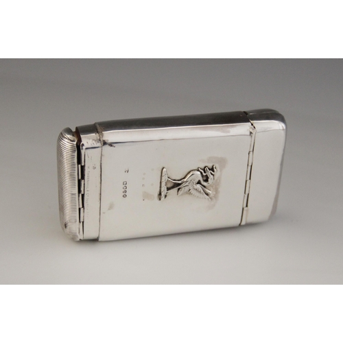 87 - A Victorian silver combination cigarette/vesta case, of rounded rectangular form, plain polished wit... 