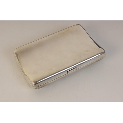 41 - A Victorian silver cigar case, Howard James, Birmingham 1888, of curved rectangular form, monogramme... 