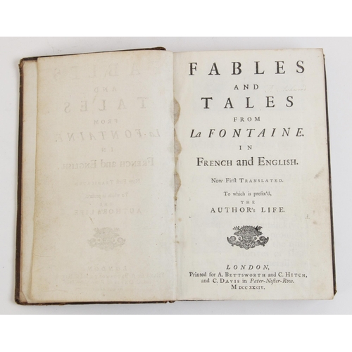 190 - Fontaine (J), FABLES AND TALES FROM La FONTAINE. In French and English.  Now First Translated.  To W... 