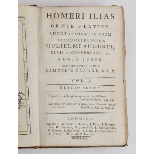 192 - Clarke (S) (Ed), HOMERI ILIAS GRAECE ET LATINE.  ANNOTATIONES IN USUM SERENISSIMI PRINCIPIS GULIELMI... 