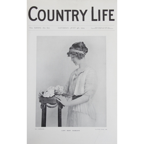 195 - COUNTRY LIFE MAGAZINE, vols 29 to 37 inclusive, green cloth boards with gilt embossed title to spine... 