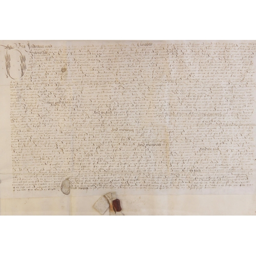 198 - An Elizabeth I handwritten indenture, circa 1559, naming Thomas Parry, John Pope and Richard Hamlitt... 