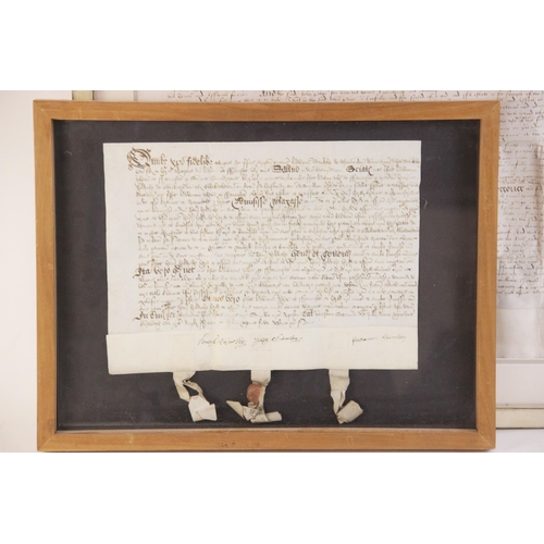 198 - An Elizabeth I handwritten indenture, circa 1559, naming Thomas Parry, John Pope and Richard Hamlitt... 