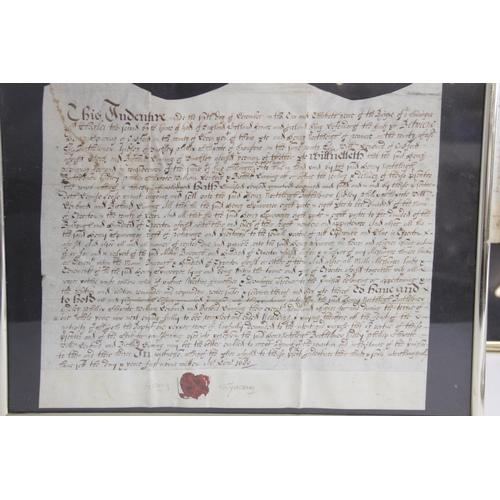 202 - A selection of 17th Century and later indentures, comprising: a Charles I example on vellum, dated M... 