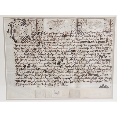 202 - A selection of 17th Century and later indentures, comprising: a Charles I example on vellum, dated M... 