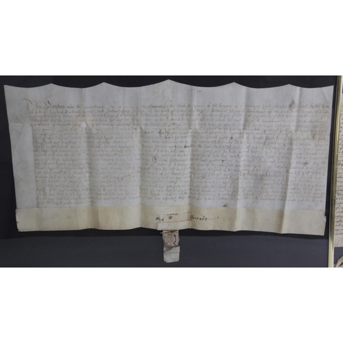 202 - A selection of 17th Century and later indentures, comprising: a Charles I example on vellum, dated M... 