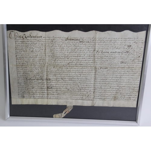 202 - A selection of 17th Century and later indentures, comprising: a Charles I example on vellum, dated M... 