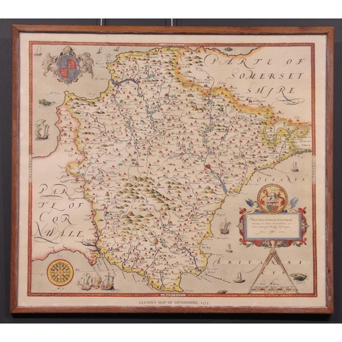 207 - * After John Speede (17th century), an aged reproduction map titled  'SHROPSHIRE DESCRIBED, THE SITT... 