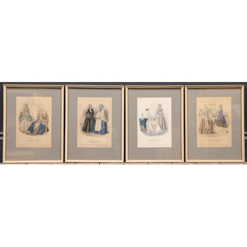 208 - * A set of four 'Modes De Paris, Petit Courrier Des Dames' fashion prints, each depicting young ladi... 