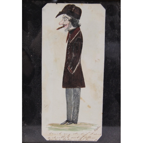 225 - V. Eldin (English school, late 19th century/early 20th century), 
A naïve caricature of a smoking ma... 