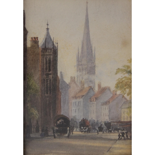 226 - A. Lowther (English school, 19th century), 
'Kensington High St. Church', 
Watercolour on paper, 
Si... 