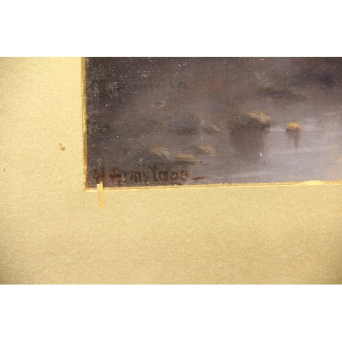 239 - * H Armytage (English school, early 20th century), 
A dusk landscape with sun setting over mountains... 