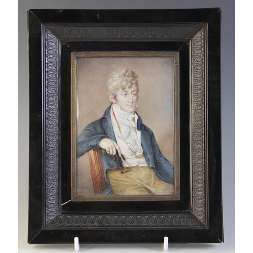 33 - Attributed to Jean Urbain Guérin (French, 1761–1836), 
Half length portrait of a young gentleman, 
G... 