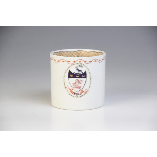 351 - * A late 18th century English Armorial coffee can, in the Phillip Christian manner, of straight side... 