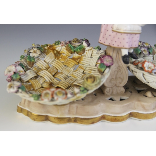 353 - * A Stevenson & Hancock Derby figural pot pourri and cover, mid to late 19th century, modelled as a ... 