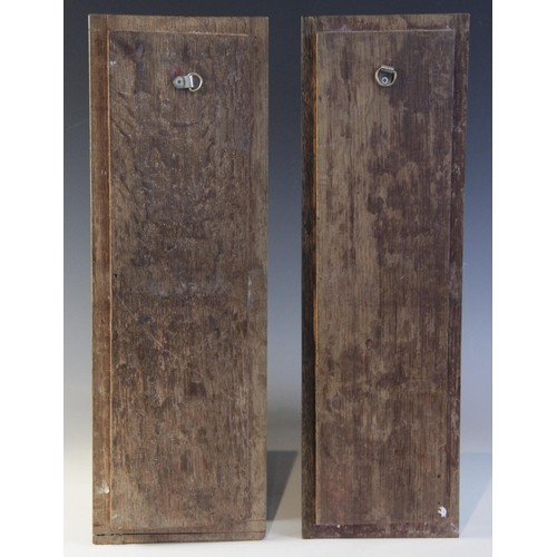 403 - A near pair of mid 16th century Romayne type panels, of slender proportions, designed as a central p... 