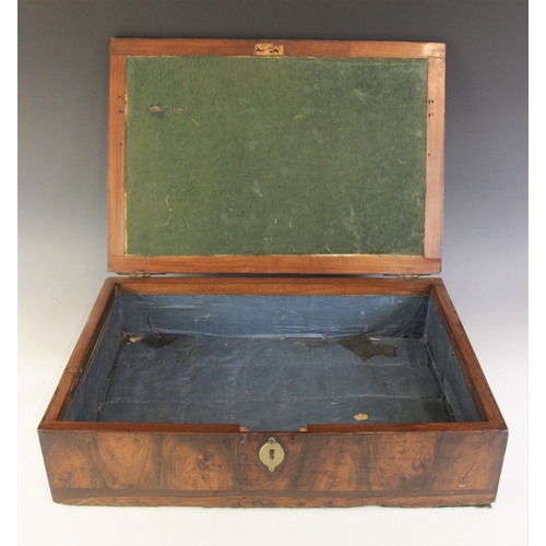 490 - An 18th century oyster veneered lace box, the segmentally veneered rectangular top opening a later p... 